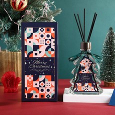 聖誕節香薰禮盒 聖誕節裝飾擺件 公司送禮 閨蜜禮品, 1個, 深藍【小蒼蘭香】200ml