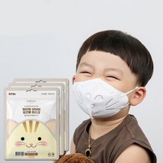 힐타임 냥냥이 KF94 새부리형 유아 마스크, 화이트, 3개, 5매입