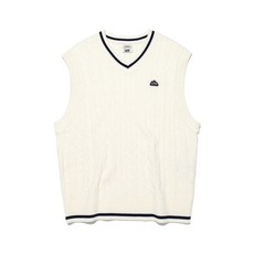 리 LEE 케이블 니트 베스트 아이보리