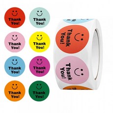 땡큐스티커 돌 답례품 감사 서비스 간식 단체선물 스티커, 스마일, 디자인_스마일, 1개