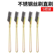 손잡이가 있는 스테인리스 스틸 와이어 브러쉬 바베큐 그릴 연마 녹 제거 청소, 1개