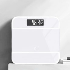 모던 디지털 몸무게 체중 전자 저울 측정기계, 화이트, 화이트
