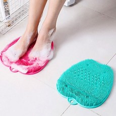 쿨샵 사과모양 발케어 지압매트 발씻기 각질제거 욕실매트 미용관리 뒤꿈치각질제거