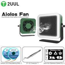 2UUL 미니 팬 납땜 인두 연기 흡수기 5V C타입 USB 입력 충전 납땜 연기 휴대폰 마더보드 용접 수리 도구, [02] 2UUL DA98 Set