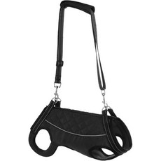 강아지 리프트 하네스 목줄 휴대 개 안전 베스트 손잡이 달린 반사 - 보조 의류 지원 슬링 Aged를 위한 다기능 모빌리티 에이드, 검정, M