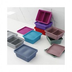 용기 실리콘 정리 반찬 소분 루미나D 도시락통 냉동 2구 냉장, 1개, 선택_레드