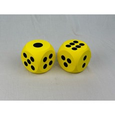 10cm圓角點數骰子組（同色2顆/組）台灣製造，圓角安全設計，點數清晰易讀，多種桌遊適用, 10cm圓角點數骰子（黃色*2）, 1個