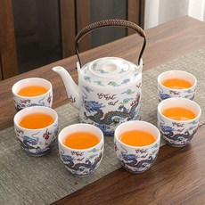 차주전자 찻주전자 차세트 찻잔 티포트 컵 티팟, A. 720ml, T. 손잡이 찻주전자와 잔