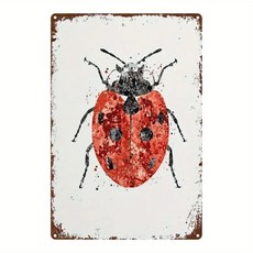 빈티지 무당벌레 금속 사인 철제 레트로 벽장식 플라크 침실 거실 정원 파티오용, 기본