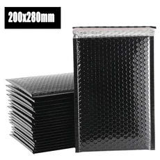 50 개/몫 폼 봉투 셀프 인감 메일러 버블 링 백이있는 패딩 배송 패키지 골드, 03 Black 20x28cm