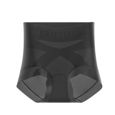 GRACEEFUL 粉底液內褲 隱形高腰收腹提臀無痕輕塑褲, 黑色2XL【建議腰圍75~95公分】