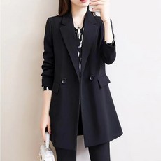 SAHINER 봄가을 여성 롱자켓 오피스룩 심플 모던 정장재킷 LWBWT10