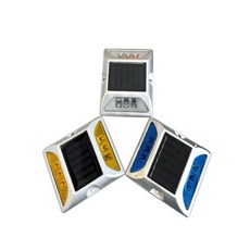 사각쏠라표지병 양면 점멸등 조경경계 건설현장 도로반사경 태양광도로표지병, 백색