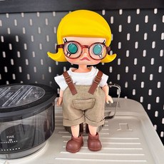 팝마트 몰리 지거 인형옷 인형 의류 피규어 20~22cm크기 BJD 인형 의상, 카키 4피스 세트(상의+팬츠+신발+안경)-인형불포함