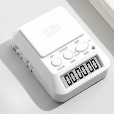 무음 공부타이머 스톱워치 초시계 스탑워치 순공 디데이 타이머, 화이트(건전지 포함)