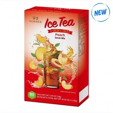 Vonbee 水蜜桃冰茶沖泡粉 14公克 X 80入 效期至2027年4月, 1個