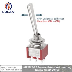 SH T80-T 시리즈 RC 스위치 핸들 리모컨용 6.35MM 미니 패널 모델 마운트 플랫 토글, 2PCS, 6P 20.5mm ONON R