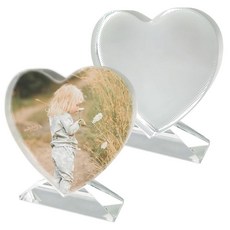 YGFRSTO 2팩 승화 크리스탈 블랭크 하트 플라크 유리 어워드 트로피 사진 액자 테이블 탑 장식품 DIY 선물 (하트) 249190 7893154833