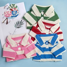 (BND-F40) 스트라이프 카라 티셔츠 강아지티셔츠, 레드_4XL, 1개