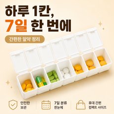 민지네 7일 알약 케이스 휴대용 약통 케이스, 1개 1개