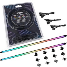 109324 Airgoo NEON 주소 지정 가능한 RGB PC LED 스트립 40 x 1.4 0.7cm(15.75 0.5 0.25인치) 확산 실리콘 고무 튜브 5V 3핀, 109324 Airgoo NEON 주소 지정 가능한 R
