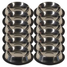 강아지 튼튼한 스텐 식기 8oz 12P 논슬립 밥그릇 보울 급식기 고양이 미끄럼방지스텐식기 물그릇 dew+442kY