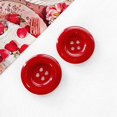 30mm 유광 컬러 4구 코트단추 쟈켓단추 빅사이즈 단추, 레드, 1개