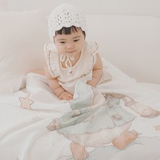 디어마이 블랭킷 사계절 모달 순면 신생아 아기 여름 이불 유모차 블랭킷, 버니