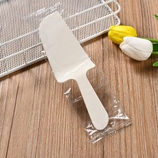 蛋糕刀 100個裝 單獨包裝 彩色 磨砂 甜點派對用三角托刀, 牛奶白【100個裝】, 1個