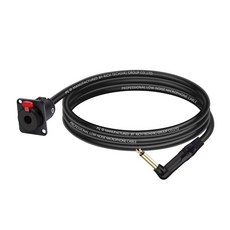 D형 6.35 스테레오 케이블 1/4" 어댑터 6.5MM - 패널 TRS TS 암 소켓 수 플러그 금판 90도 잭 마운트 모노, 0.5m, C1025BK-BK