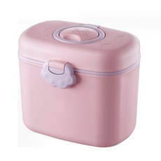 可愛奶粉盒 便攜式奶粉分裝盒 密封奶粉分裝罐, 大號-粉色 (附勺子), 1個