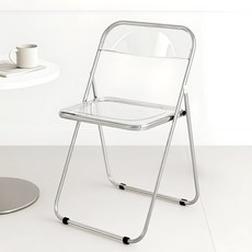 벨라까사 모던 메탈프레임 접이식 인테리어 의자, 투명, 1개