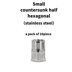 M3 M4 M5 M6 M8 M10 M12 스테인레스 스틸/알루미늄/아연 도금/플랫 카운터싱크 헤드 스레드 리벳 인서트 너, 06 Stainless steel-10PC, 03 M8