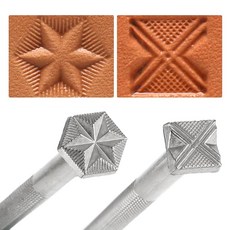 가죽 우표 공예 작업 조각을 위한 전문 테두리 도장 도구 2개