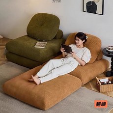 貓嶼 落地沙發麻薯沙發床 小戶型客廳折疊拆洗兩用收納豆腐塊榻榻米, 1【可拆洗+燈芯絨】軍綠色-限時開搶限時,60cm*60cm*35cm-限時開搶限