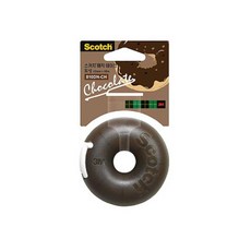 어린이 초코 도넛 3M 테이프 학교 문구류 사무실 사무실용품 접착테이프 접착 오피스, 1개, 디스펜서 810DN 초코