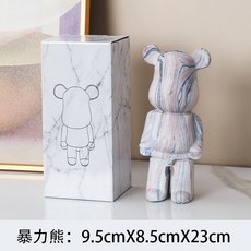 폭력적인 곰 장식품 창조적 인 재미있는 거실 TV 캐비닛 장식 어린이 돼지 저금통 트렌드 오피스 클럽 장식, 27cm, 대리석 2, 1개