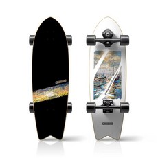 四輪滑闆車 兒童滑闆 初學者滑闆 青少年滑闆 雙翹闆 陸地製燥 陸地衝浪闆 初學者YOW衕款彈簧橋滑闆路衝滑闆, L6 32寸  黎明碼頭, 1個