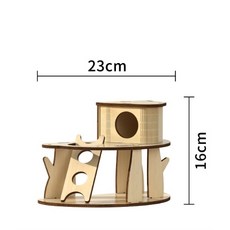 喵乎汪也 倉鼠雙層閣樓樹屋 / 早餐車 / 咖啡車 拼裝家居木屋, 1個, 雙層閣樓樹屋