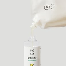 EASE 簡易淨 台灣小農檸檬洗潔液 1000mL補充包，SGS食品洗潔劑標準，多功能清潔, 1個, 1000mL補充包