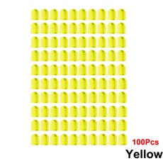 AUTCOAT 어 스템 및 커버 자전거 고무 트럭 범용 캡 밸브 링 SUV 오토바이용 자동차, Yellow 100Pcs