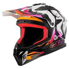 LS2 Helmets Gate II 풀 페이스 MX 오토바이 헬멧매트 블랙 - 3XL 185184, XL, 글로스 워시 화이트/오렌지/퍼플