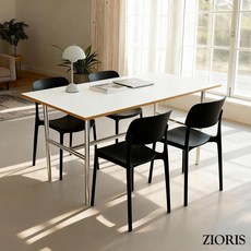 지오리스 모던심플 인테리어 카페st 등받이 식탁 의자 4p 세트, 1개, 블랙