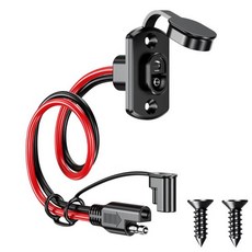 SAE 전원 소켓 방수 연결 패널 마운트 범용 플러시 커넥터 모토 배터리용 12AWG 30cm, CHINA_2Pcs, 한개옵션0