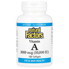 내추럴팩터스 비타민A 3000mcg 10000IU Vitamin A 소프트젤 180정, 1개