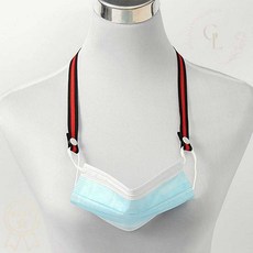 마스크 스트랩 레드블랙 똑딱이 마스크 줄 목걸이 삼선 분실방지 1개입