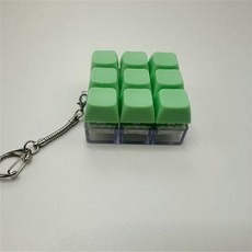 재미있는 귀여운 캐릭터 단색 파스텔 피젯 키보드 버튼 블럭 톡톡 딸깍이 키캡 토이 키링 스트레스해소 커플 열쇠고리, B라이트그린 sps537