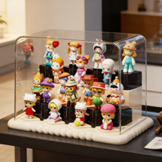 YAPOGI 투명 아크릴 탈부착 가능한 미니 피규어 장식장, 1세트