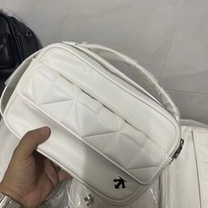 高爾夫球包 手提包 斜跨菱格化妝包 結實耐用 防水球包 戶外休閒運動球包, 白色