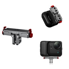 FLYMILE 금속 빠른 분리 베이스 Insta360 Go Ultra 전용 자석식 카드 스냅 접이식 1/4나사 2발카드 휴대용 진동방지, 1개, for go ultra